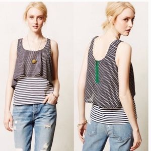 Anthropologie Meadow Rue Striped and floral tank top size XS